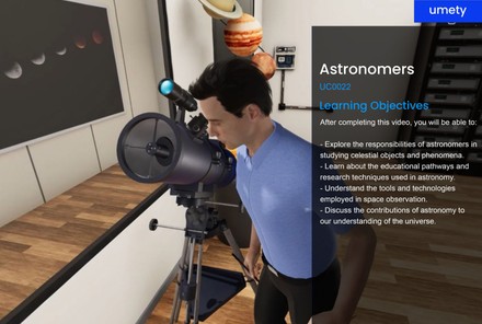 A Day in the Life 360° video: Astronomers, with learning objectives covering the responsibilities, educational pathways and tools used in astronomy