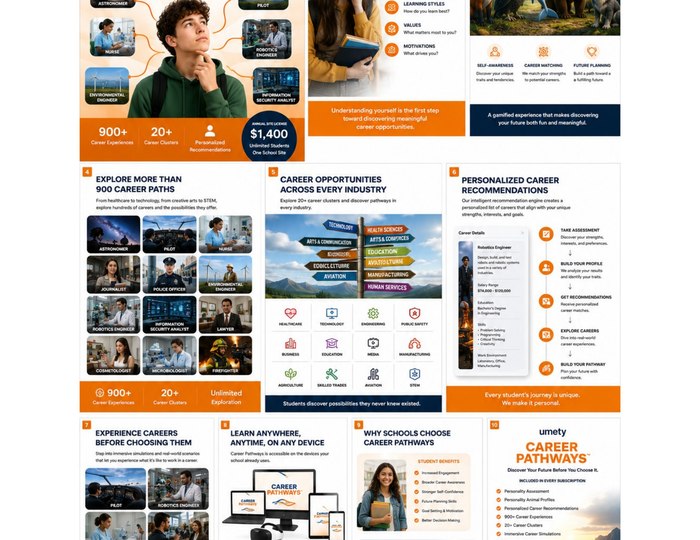 Cover of the Umety Career Pathways flyer